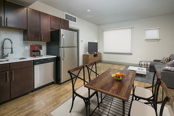 Mason Street Flats Kitchen & Living Room